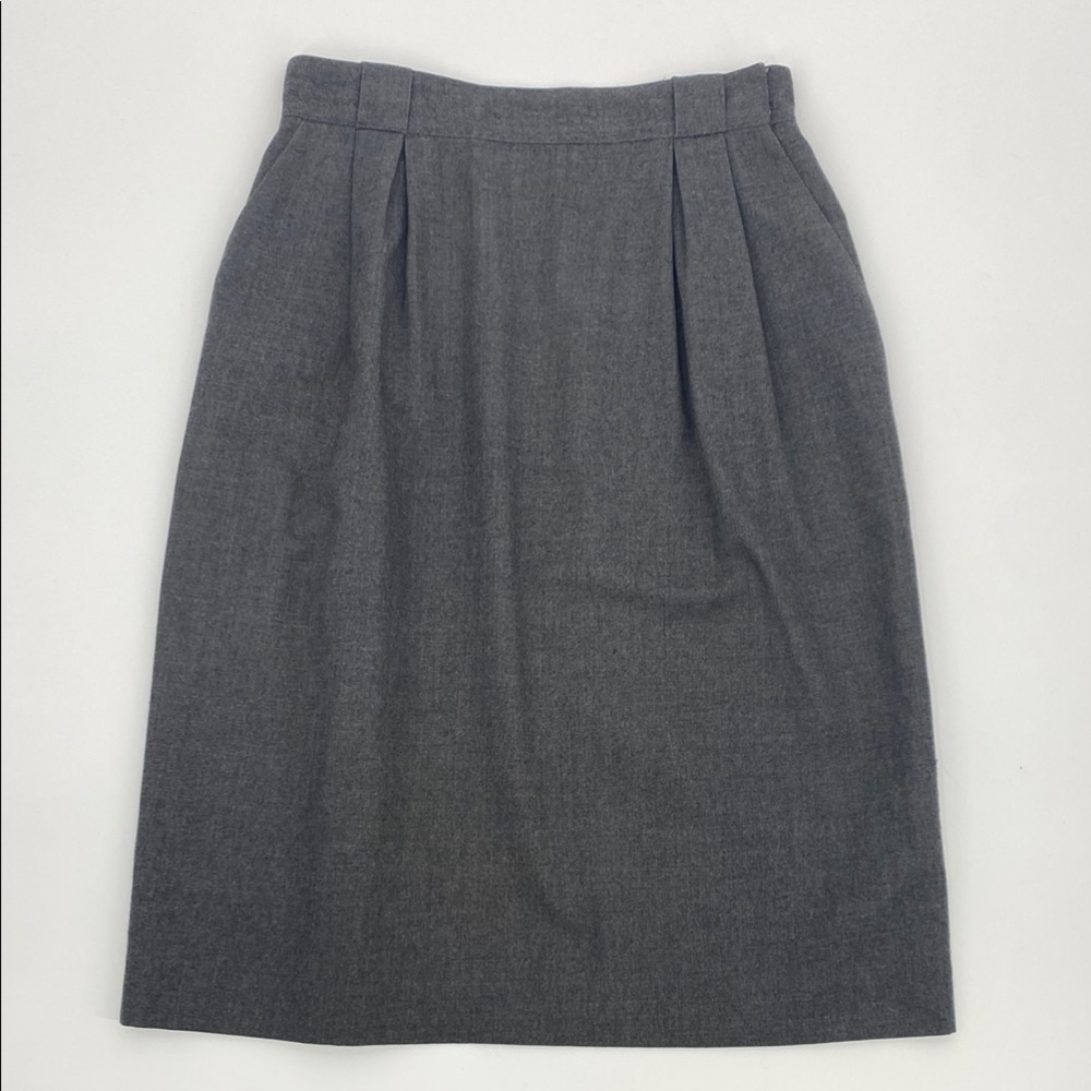 CHRISTIAN DIOR Vintage Gray Wool Skirt DAMAGED